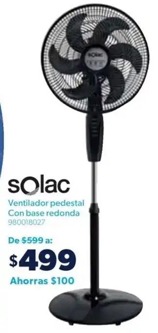 Sam's Club solac Ventilador pedestal Con base redonda 980018027 oferta