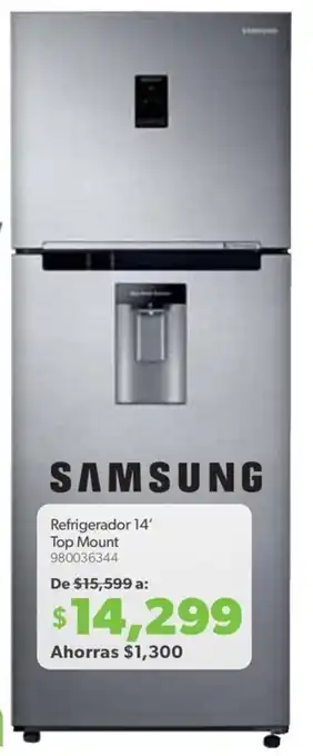 Sam's Club SAMSUNG Refrigerador 14' Top Mount 980036344 oferta