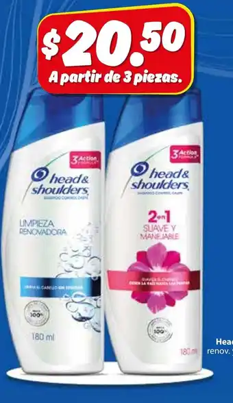 Head&Shoulders limpieza 180m renov. y 2 en 1 suave manejable 12-180 ml (sham).