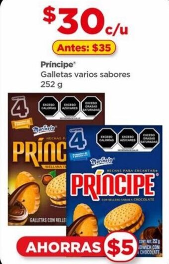 Bodega Aurrerá Príncipe Galletas varios sabores 252 g oferta