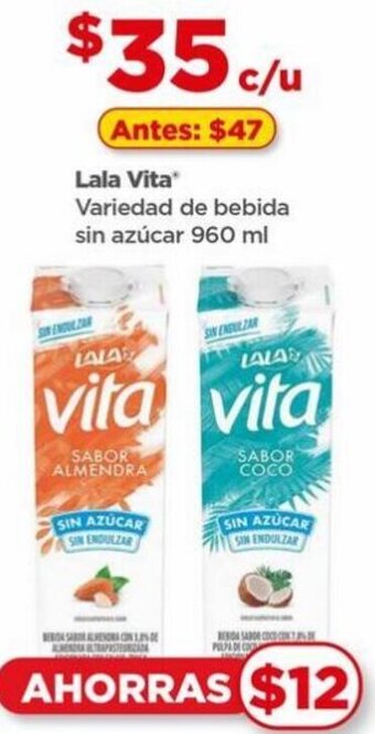 Bodega Aurrerá Lala Vita Variedad de bebida sin azúcar 960 ml oferta