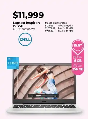 Office Depot Laptop dell inspiron 15 oferta