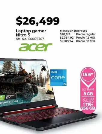 Office Depot Laptop gamer acer nitro 5 oferta