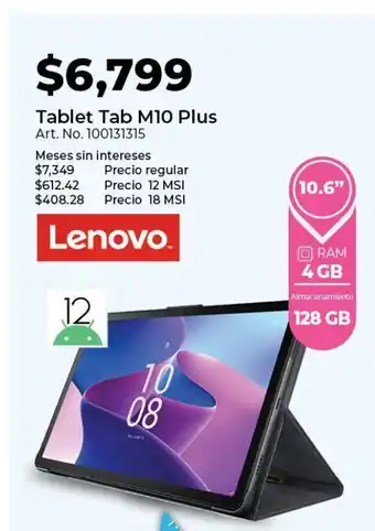 Office Depot Tablet tab m10 plus oferta