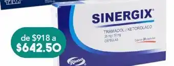 Farmacia San Pablo Sinergix cap 25/10 mg caj c/20 oferta