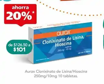 Farmacia San Pablo Aurax clonixi/butil 250/10mg c/10 tab oferta