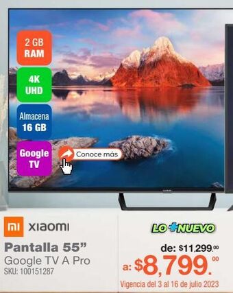 RadioShack Pantalla xiaomi google tv a pro 55 pulg. premium uhd 4k oferta