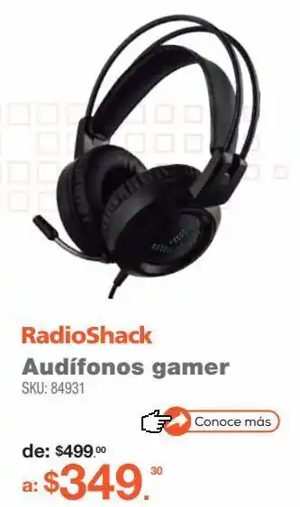 RadioShack Audífonos gamer alámbricos radioshack / negro oferta