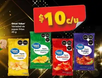 Bodega Aurrerá Great Value Variedad de papas fritas 45g oferta