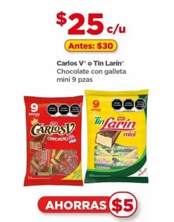 Carlos Vo Tin Larín Chocolate con galleta mini 9 pzas