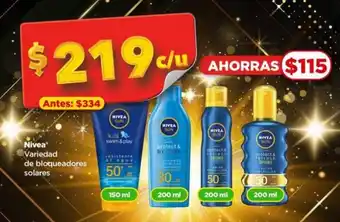 Bodega Aurrerá Nivea Variedad de bloqueadores solares 150ml | 200ml oferta