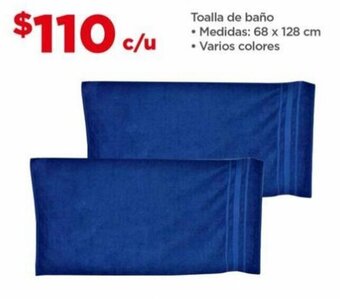 Bodega Aurrerá Toalla de baño • Medidas: 68 x 128 cm • Varios colores oferta