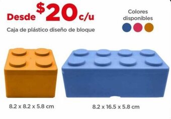Caja de plástico diseño de bloque