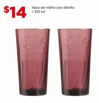Bodega Aurrerá Vaso de vidrio con diseño • 310 ml oferta