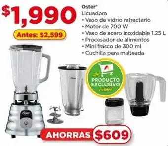 Bodega Aurrerá Oster Licuadora 1.25L 700W oferta