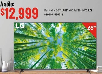 City Club Pantalla 65" UHD 4K AI THINQ LG 8806091636218 oferta