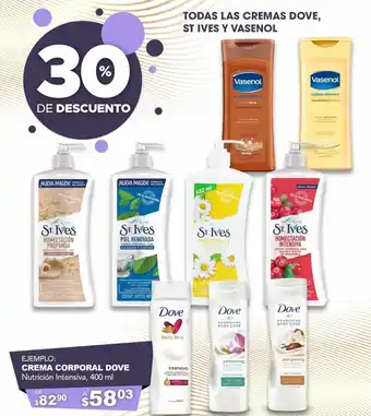 DelSol CREMA CORPORAL DOVE Nutrición Intensiva, 400 ml oferta