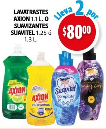 Farmacias Guadalajara LAVATRASTES AXION 1.1 L. O SUAVIZANTES SUAVITEL 1.25 ó 1.3 L. oferta