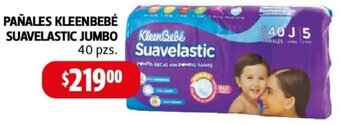 Farmacias Guadalajara PAÑALES KLEENBEBÉ SUAVELASTIC JUMBO 40 pzs. oferta