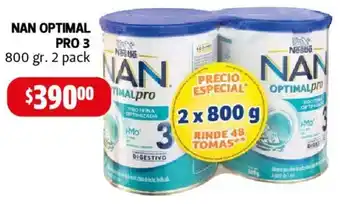 Farmacias Guadalajara NAN OPTIMAL PRO 3 800 gr. 2 pack oferta