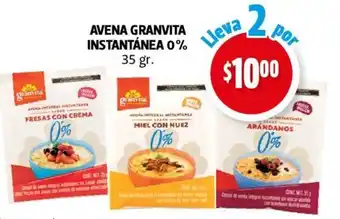 Farmacias Guadalajara AVENA GRANVITA INSTANTÁNEA 0% 35 gr. oferta