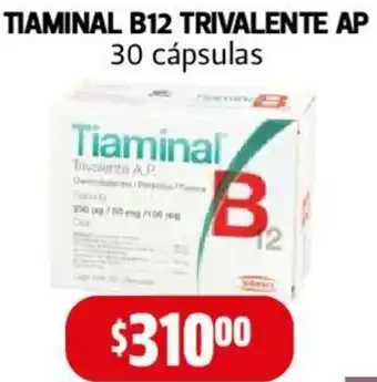 Farmacias Guadalajara TIAMINAL B12 TRIVALENTE AP 30 cápsulas oferta