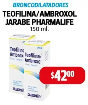 Farmacias Guadalajara TEOFILINA/AMBROXOL JARABE PHARMALIFE oferta