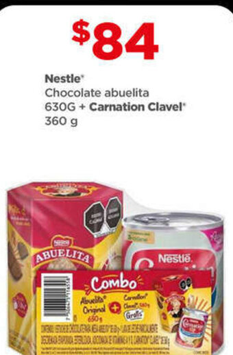 Bodega Aurrerá Nestle Chocolate abuelita 630G + Carnation Clavel 360 g oferta