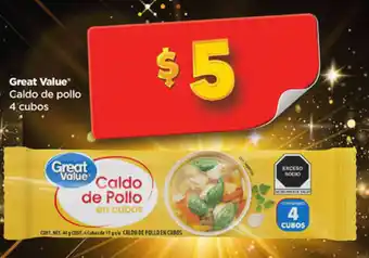 Bodega Aurrerá Great Value* Caldo de pollo 4 cubos oferta