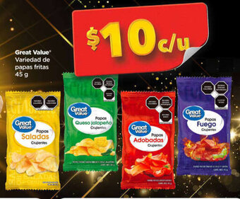 Bodega Aurrerá Great Value' Variedad de papas fritas 45 g oferta