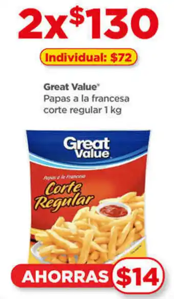 Bodega Aurrerá Great Value Papas a la francesa corte regular 1 kg oferta