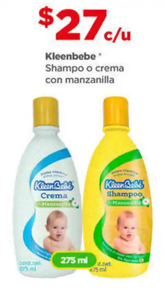 Bodega Aurrerá Kleenbebe Shampo o crema con manzanilla oferta