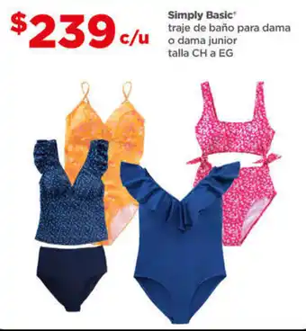 Bodega Aurrerá Simply Basic traje de baño para dama c/uodama junior talla CH a EG oferta
