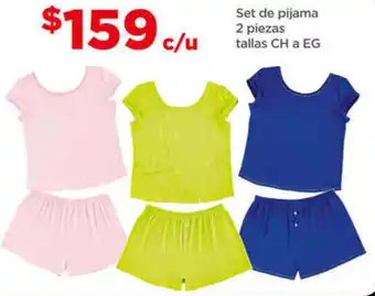 Bodega Aurrerá Set de pijama 2 piezas tallas CH a EG oferta