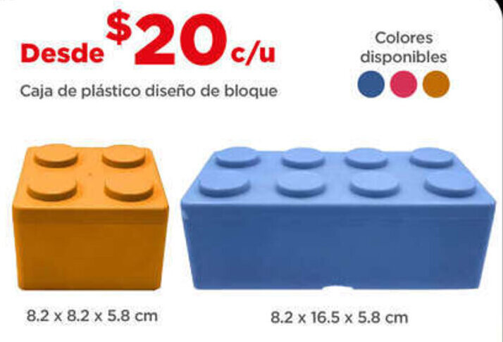 Bodega Aurrerá Caja de plástico diseño de bloque oferta