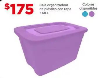 Caja organizadora de plástico con tapa .68 L