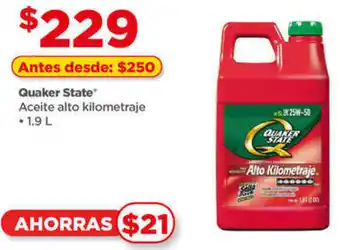 Bodega Aurrerá Quaker State Aceite alto kilometraje • 1.9 L oferta