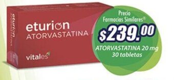 Farmacias Similares ATORVASTATINA 20 mg 30 tabletas oferta