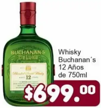 Merza Whisky Buchanan's 12 Años de 750ml oferta