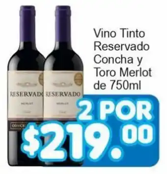 Vino Tinto Reservado Concha y Toro Merlot de 750ml