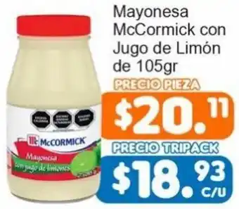 Mayonesa McCormick con Jugo de Limón de 105gr