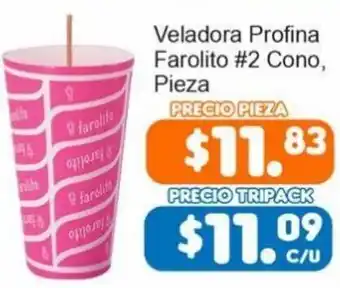 Veladora Profina Farolito #2 Cono, Pieza