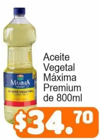 Aceite Vegetal Máxima Premium de 800ml