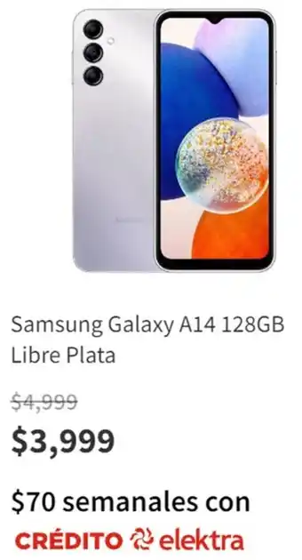 Samsung Galaxy A14 128GB Libre Plata