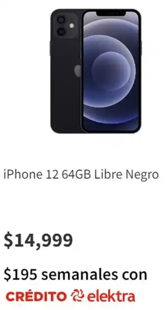 Elektra iPhone 12 64GB Libre Negro oferta
