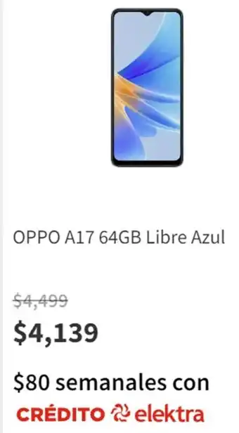 Elektra OPPO A17 64GB Libre Azul oferta