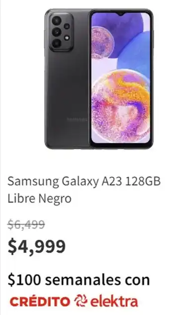 Elektra Samsung Galaxy A23 128GB Libre Negro oferta
