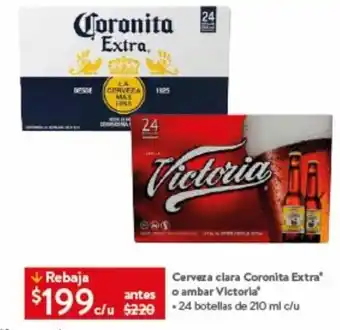 Walmart Cerveza clara Coronita Extra' antes o ambar Victoria oferta