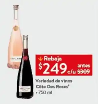 Variedad de vinos Côte Des Roses .750 ml