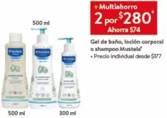 Walmart Gel de baño, loción corporal o shampoo Mustela* oferta